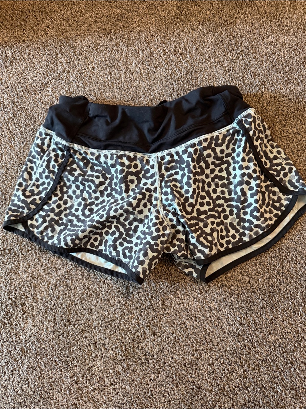 Lululemon Women’s Leopard Print Athletic Shorts - Black Trim